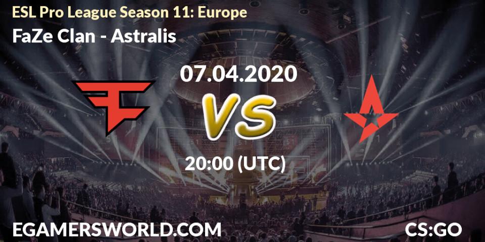 FaZe Clan contre Astralis : prédiction de match. 07.04.20. CS2 (CS:GO), ESL Pro League Season 11: Europe