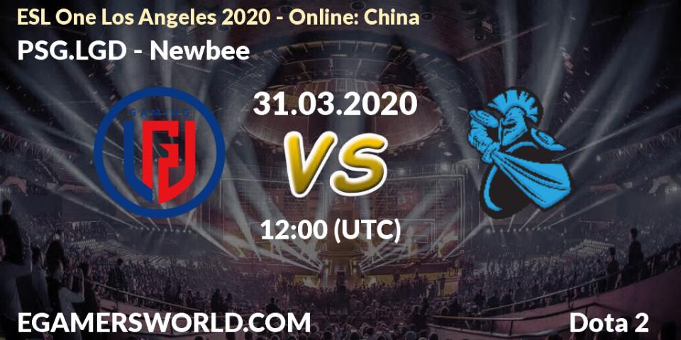 PSG.LGD contre Newbee : prédiction de match. 31.03.20. Dota 2, ESL One Los Angeles 2020 - Online: China