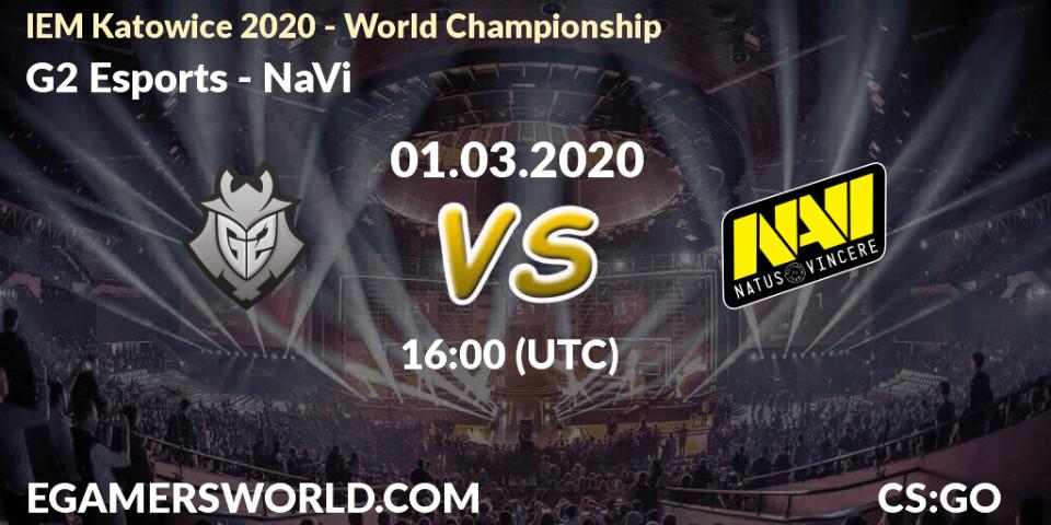 G2 Esports contre NaVi : prédiction de match. 01.03.2020 at 16:00. Counter-Strike (CS2), IEM Katowice 2020 