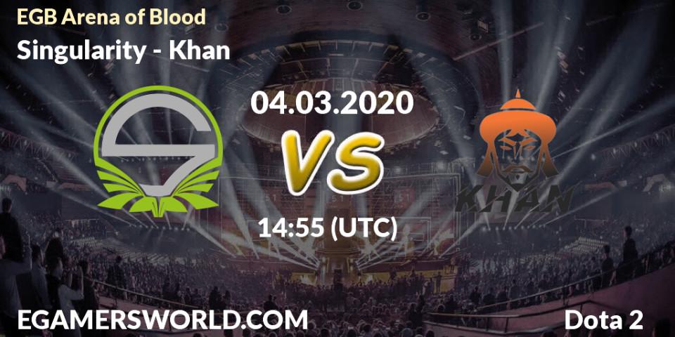 Singularity contre Khan : prédiction de match. 04.03.20. Dota 2, Arena of Blood