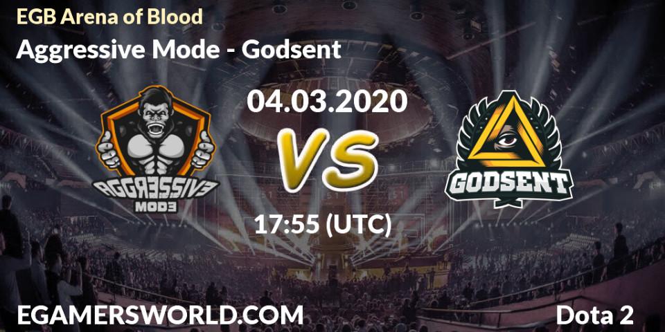 Aggressive Mode contre Godsent : prédiction de match. 04.03.20. Dota 2, Arena of Blood