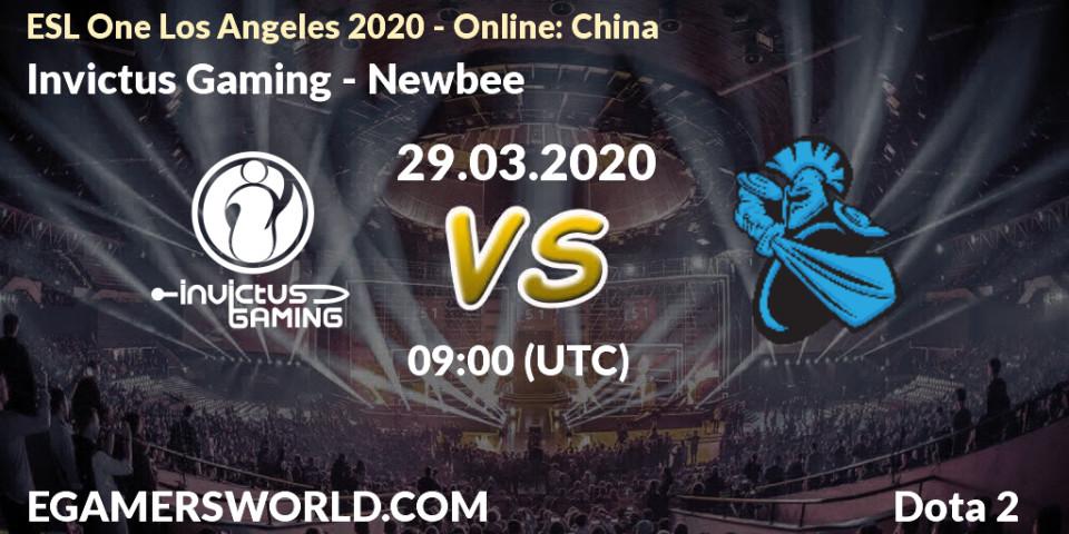Invictus Gaming contre Newbee : prédiction de match. 29.03.20. Dota 2, ESL One Los Angeles 2020 - Online: China