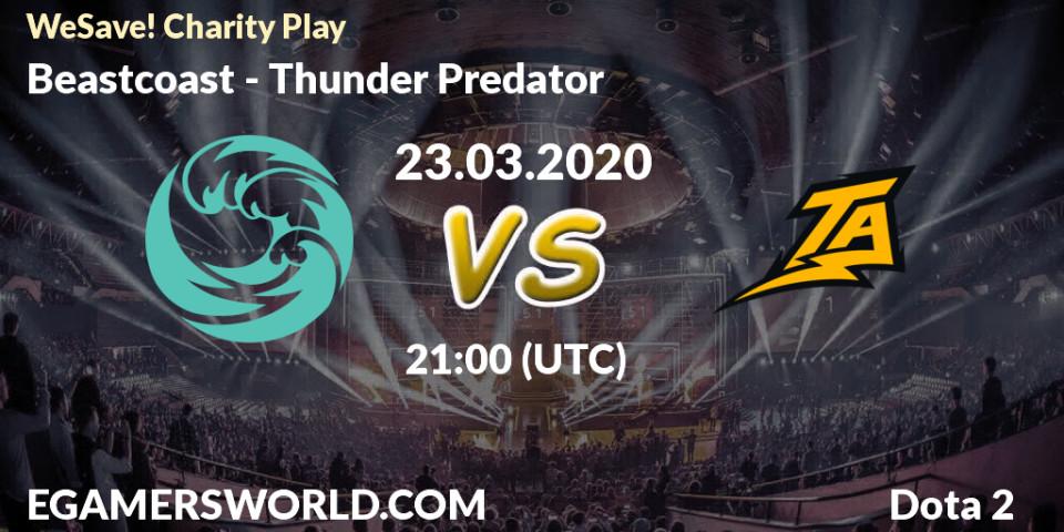 Beastcoast contre Thunder Predator : prédiction de match. 23.03.20. Dota 2, WeSave! Charity Play