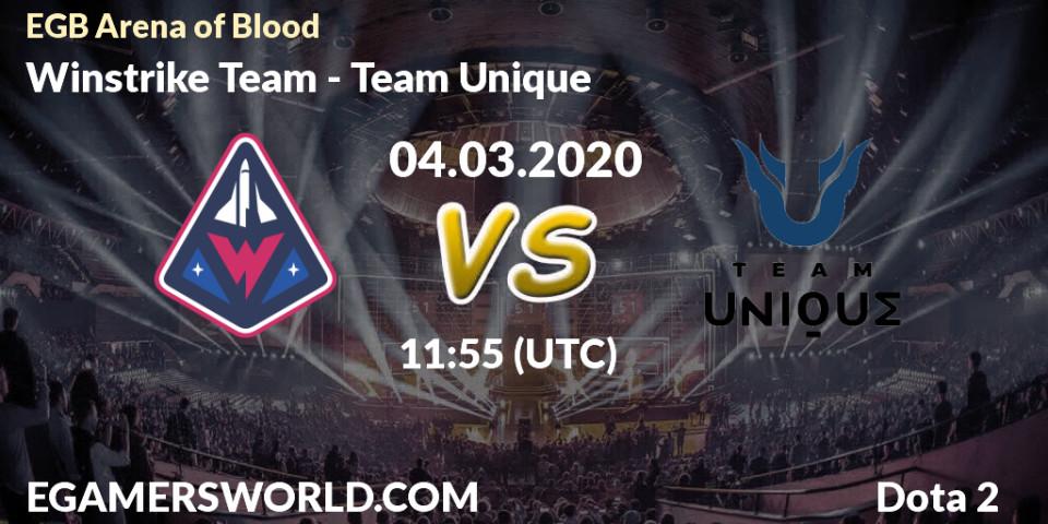 Winstrike Team contre Team Unique : prédiction de match. 04.03.2020 at 11:59. Dota 2, Arena of Blood
