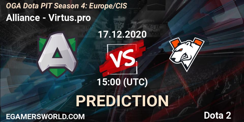 Alliance contre Virtus.pro : prédiction de match. 17.12.2020 at 14:25. Dota 2, OGA Dota PIT Season 4: Europe/CIS