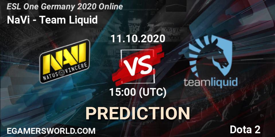NaVi contre Team Liquid : prédiction de match. 11.10.2020 at 15:42. Dota 2, ESL One Germany 2020 Online