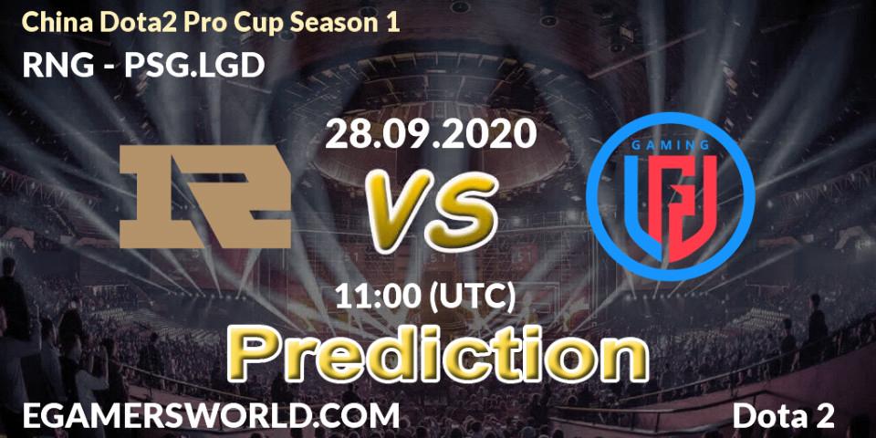 RNG contre PSG.LGD : prédiction de match. 28.09.2020 at 10:58. Dota 2, China Dota2 Pro Cup Season 1