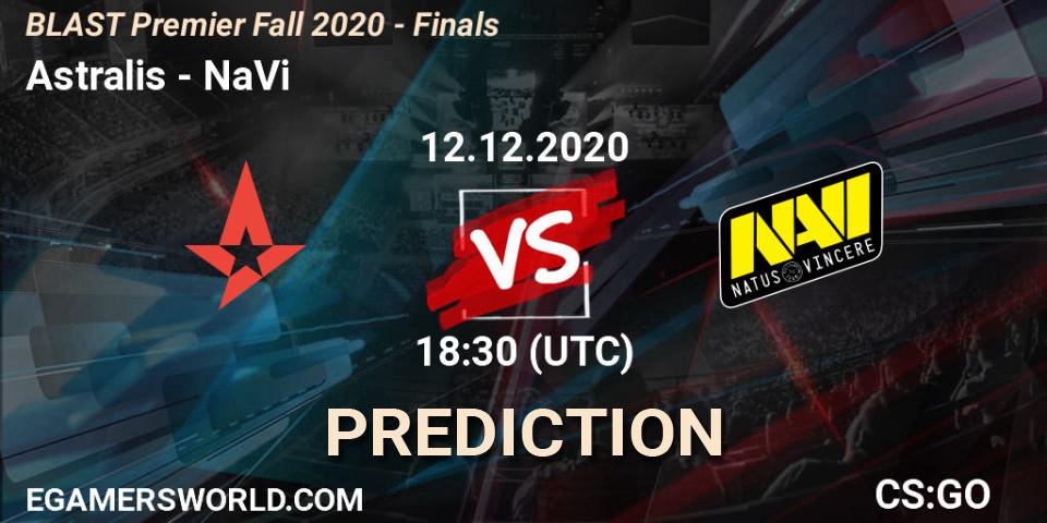 Astralis contre NaVi : prédiction de match. 12.12.2020 at 18:45. Counter-Strike (CS2), BLAST Premier Fall 2020 - Finals