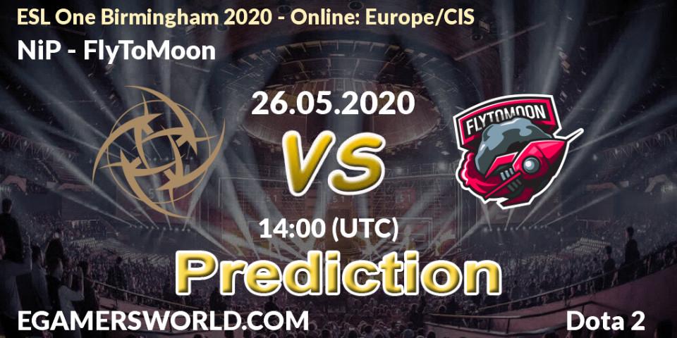 NiP contre FlyToMoon : prédiction de match. 26.05.2020 at 14:19. Dota 2, ESL One Birmingham 2020 - Online: Europe/CIS