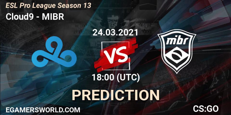 Cloud9 contre MIBR : prédiction de match. 24.03.21. CS2 (CS:GO), ESL Pro League Season 13