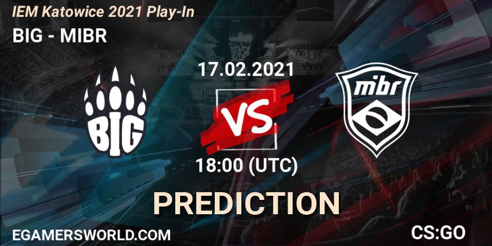 BIG contre MIBR : prédiction de match. 17.02.2021 at 18:00. Counter-Strike (CS2), IEM Katowice 2021 Play-In