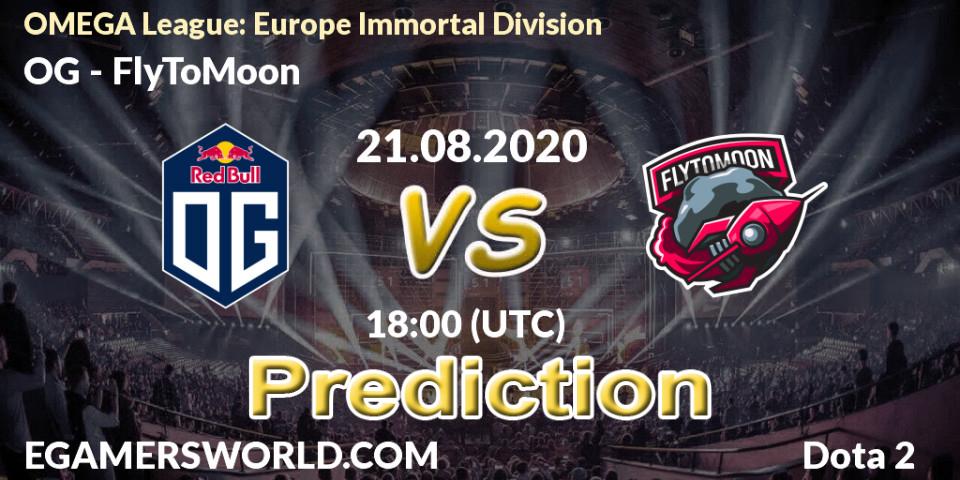 OG contre FlyToMoon : prédiction de match. 21.08.2020 at 19:03. Dota 2, OMEGA League: Europe Immortal Division