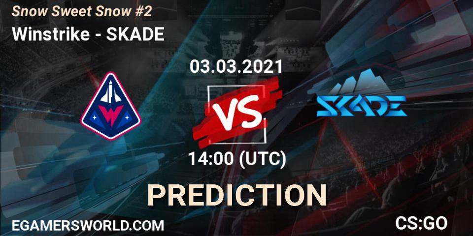 Winstrike contre SKADE : prédiction de match. 03.03.2021 at 15:30. Counter-Strike (CS2), Snow Sweet Snow #2