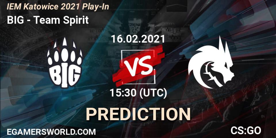 BIG contre Team Spirit : prédiction de match. 16.02.2021 at 15:30. Counter-Strike (CS2), IEM Katowice 2021 Play-In