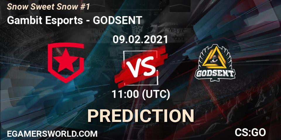Gambit Esports contre GODSENT : prédiction de match. 09.02.21. CS2 (CS:GO), Snow Sweet Snow #1