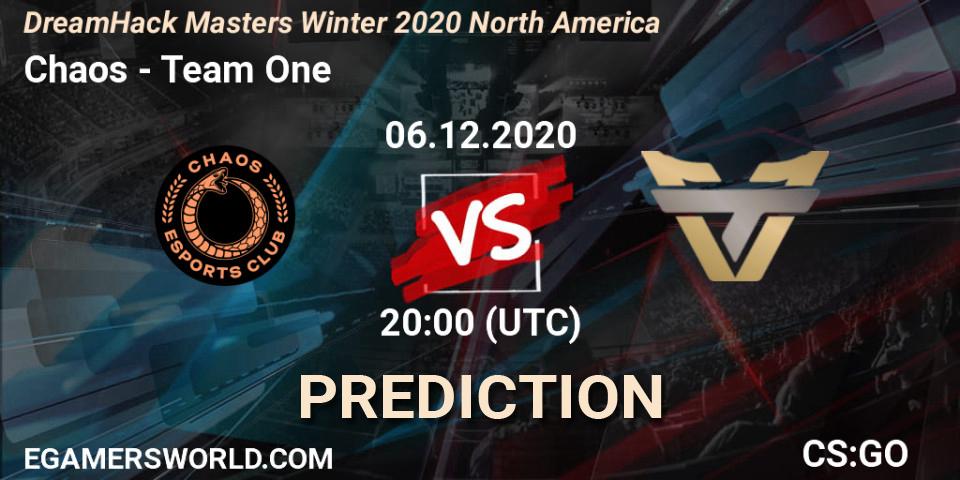Chaos contre Team One : prédiction de match. 06.12.20. CS2 (CS:GO), DreamHack Masters Winter 2020 North America