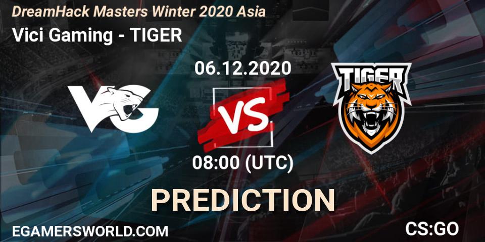 Vici Gaming contre TIGER : prédiction de match. 06.12.2020 at 08:30. Counter-Strike (CS2), DreamHack Masters Winter 2020 Asia