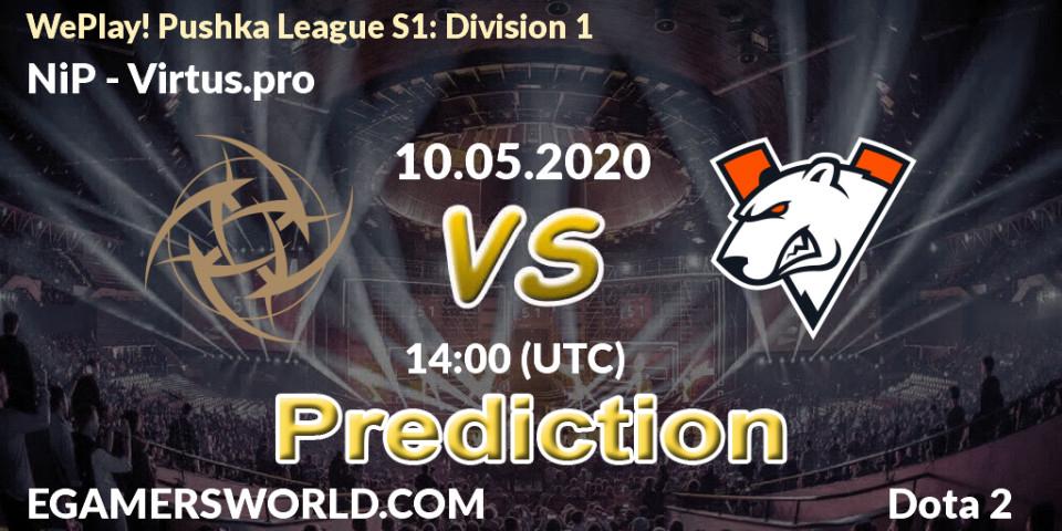 NiP contre Virtus.pro : prédiction de match. 10.05.2020 at 13:30. Dota 2, WePlay! Pushka League S1: Division 1