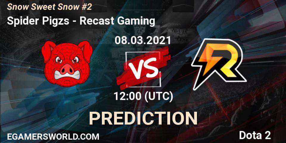 Spider Pigzs contre Recast Gaming : prédiction de match. 08.03.2021 at 11:58. Dota 2, Snow Sweet Snow #2