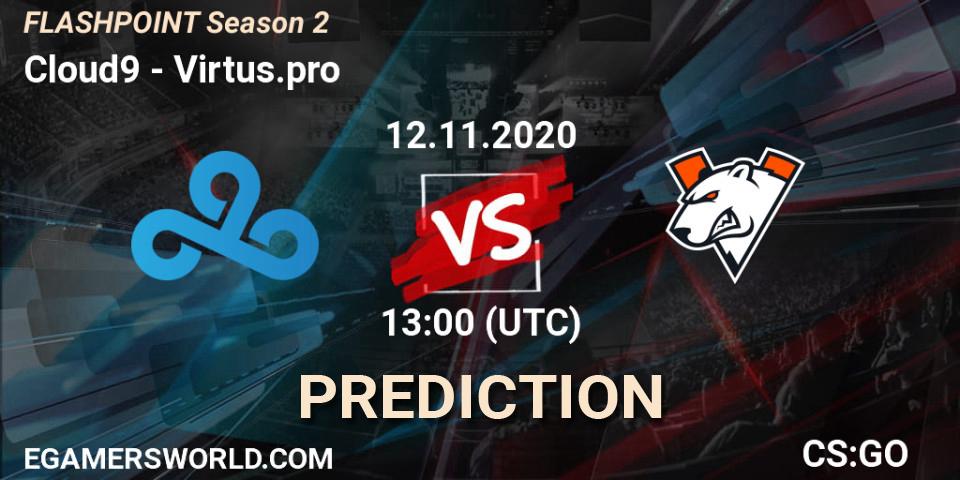 Cloud9 contre Virtus.pro : prédiction de match. 12.11.20. CS2 (CS:GO), Flashpoint Season 2
