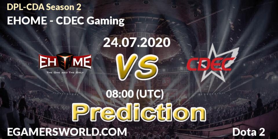 EHOME contre CDEC Gaming : prédiction de match. 24.07.2020 at 07:48. Dota 2, DPL-CDA Professional League Season 2