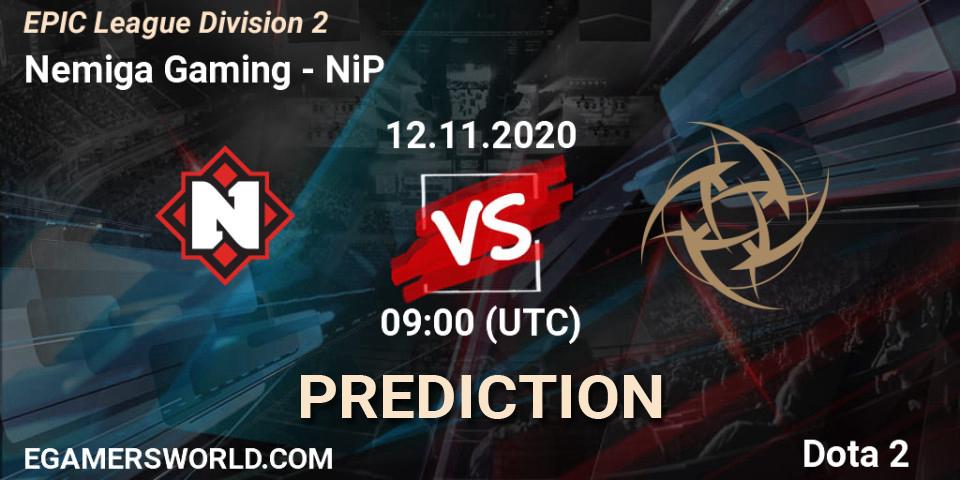 Nemiga Gaming contre NiP : prédiction de match. 12.11.20. Dota 2, EPIC League Division 2
