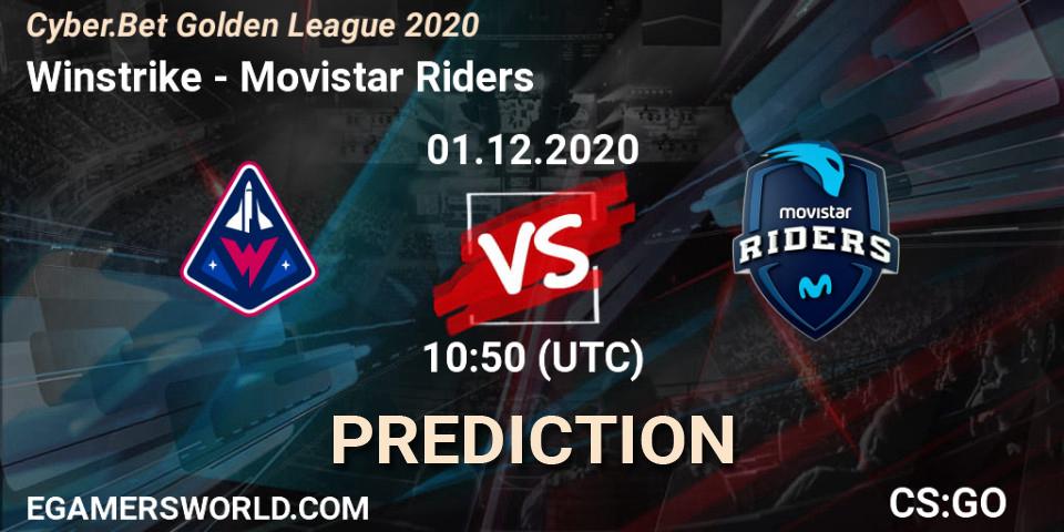 Winstrike contre Movistar Riders : prédiction de match. 01.12.2020 at 10:50. Counter-Strike (CS2), Cyber.Bet Golden League 2020