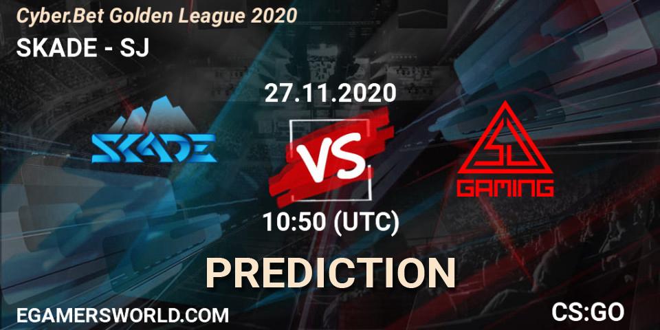 SKADE contre SJ : prédiction de match. 27.11.2020 at 10:50. Counter-Strike (CS2), Cyber.Bet Golden League 2020