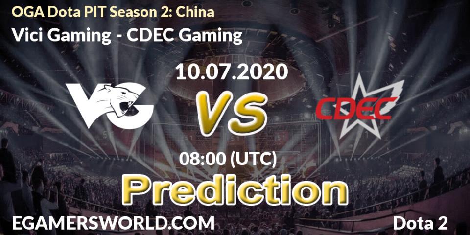 Vici Gaming contre CDEC Gaming : prédiction de match. 10.07.2020 at 08:00. Dota 2, OGA Dota PIT Season 2: China