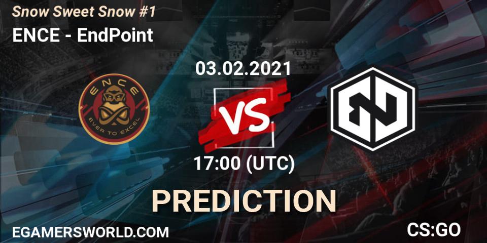 ENCE contre EndPoint : prédiction de match. 03.02.2021 at 17:00. Counter-Strike (CS2), Snow Sweet Snow #1