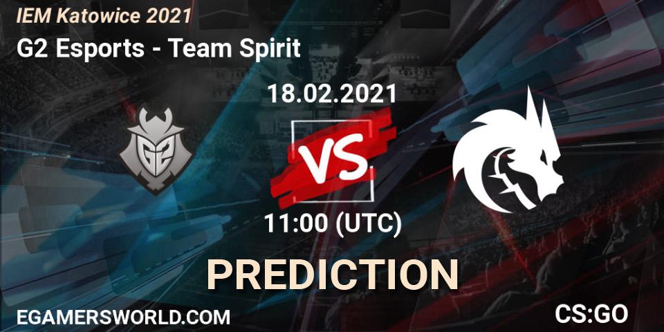 G2 Esports contre Team Spirit : prédiction de match. 18.02.2021 at 11:00. Counter-Strike (CS2), IEM Katowice 2021