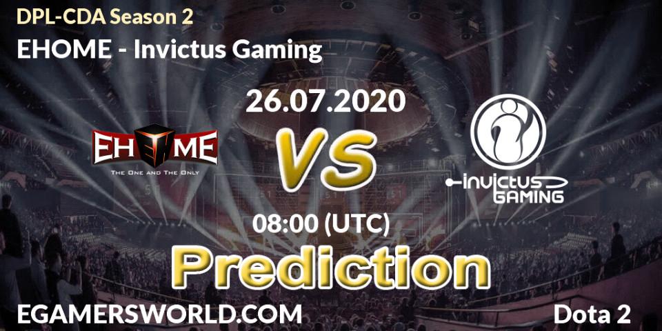 EHOME contre Invictus Gaming : prédiction de match. 26.07.2020 at 08:00. Dota 2, DPL-CDA Professional League Season 2
