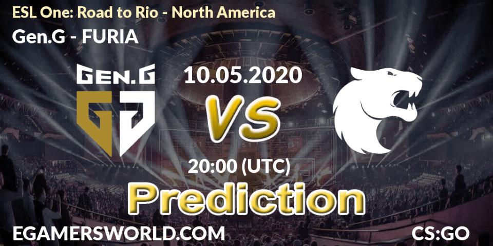 Gen.G contre FURIA : prédiction de match. 10.05.2020 at 21:40. Counter-Strike (CS2), ESL One: Road to Rio - North America