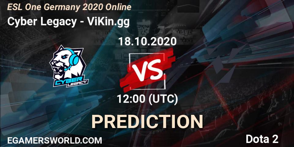 Cyber Legacy contre ViKin.gg : prédiction de match. 18.10.20. Dota 2, ESL One Germany 2020 Online