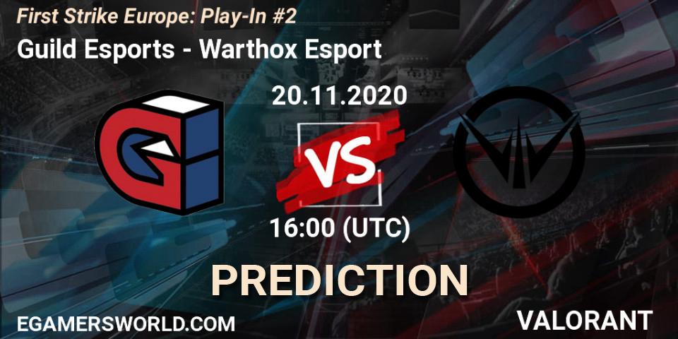 Guild Esports contre Warthox Esport : prédiction de match. 20.11.2020 at 16:00. VALORANT, First Strike Europe: Play-In #2