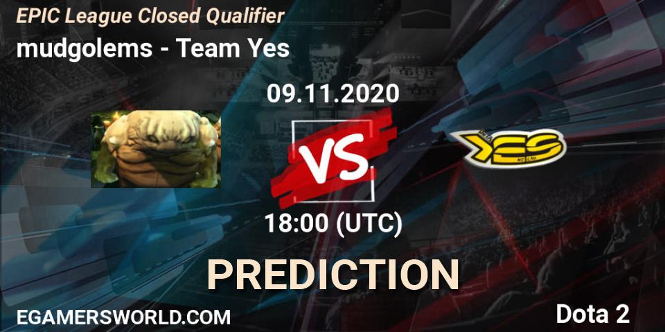 mudgolems contre Team Yes : prédiction de match. 09.11.2020 at 18:44. Dota 2, EPIC League Closed Qualifier