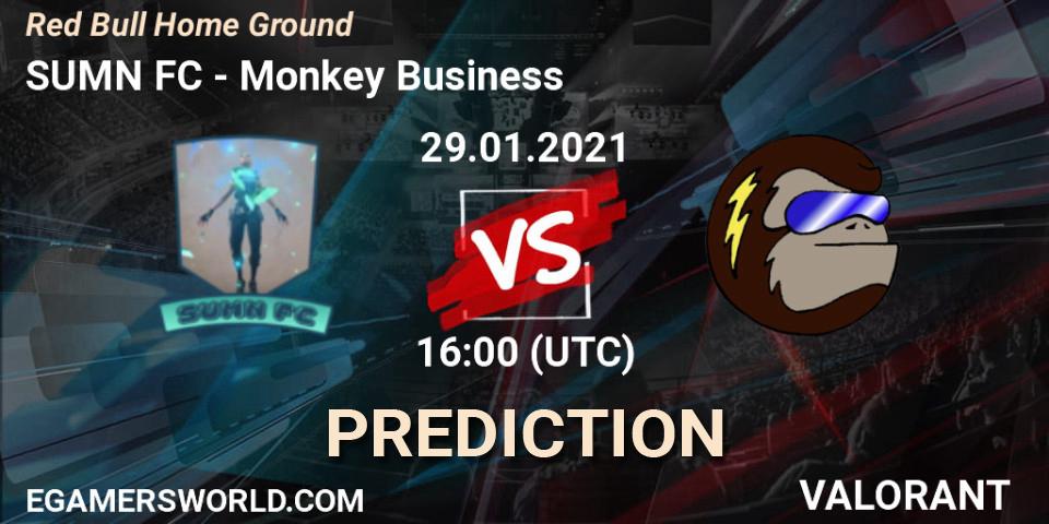 SUMN FC contre Monkey Business : prédiction de match. 29.01.2021 at 16:00. VALORANT, Red Bull Home Ground