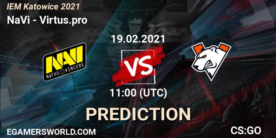 NaVi contre Virtus.pro : prédiction de match. 19.02.2021 at 11:00. Counter-Strike (CS2), IEM Katowice 2021