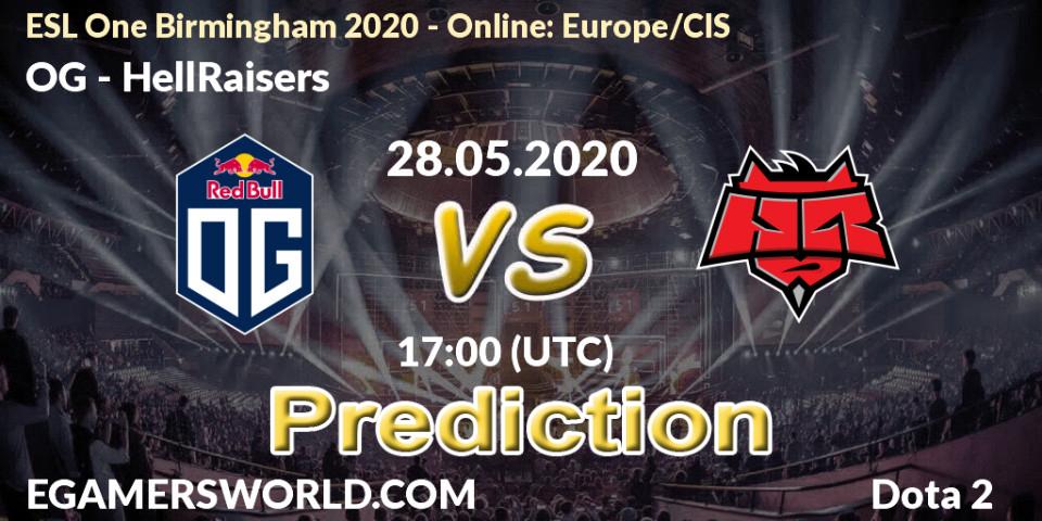 OG contre HellRaisers : prédiction de match. 28.05.2020 at 17:54. Dota 2, ESL One Birmingham 2020 - Online: Europe/CIS