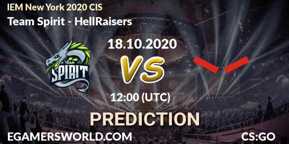 Team Spirit contre HellRaisers : prédiction de match. 18.10.2020 at 12:00. Counter-Strike (CS2), IEM New York 2020 CIS