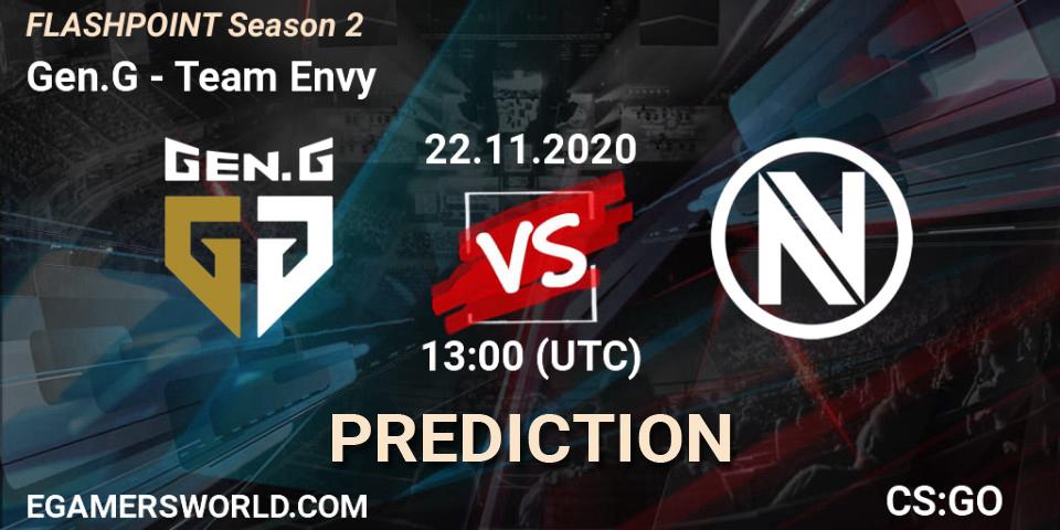 Gen.G contre Team Envy : prédiction de match. 22.11.20. CS2 (CS:GO), Flashpoint Season 2