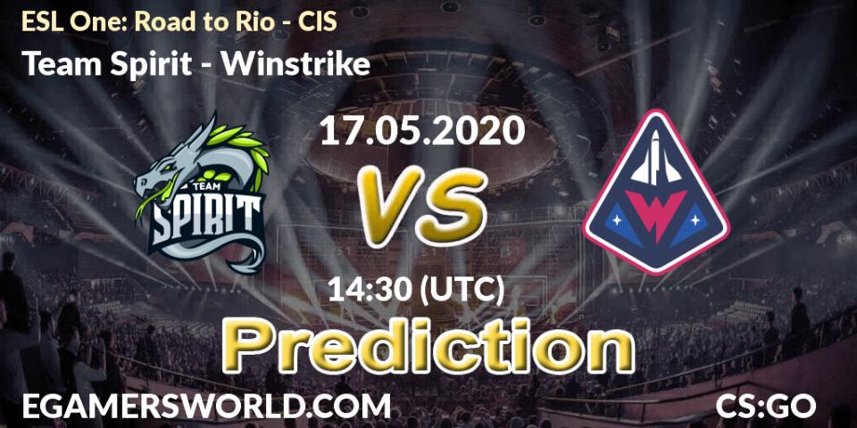 Team Spirit contre Winstrike : prédiction de match. 17.05.20. CS2 (CS:GO), ESL One: Road to Rio - CIS