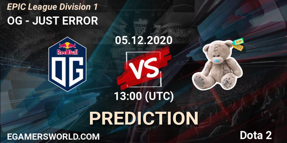 OG contre JUST ERROR : prédiction de match. 05.12.2020 at 13:01. Dota 2, EPIC League Division 1