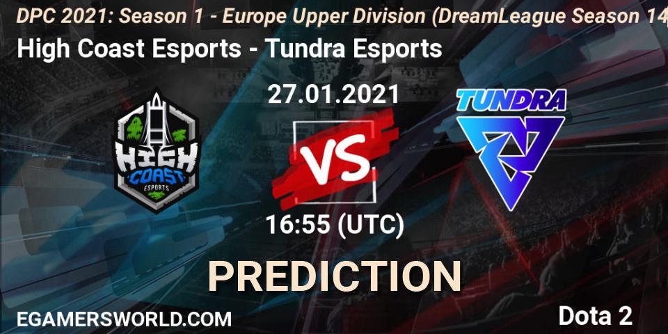 High Coast Esports contre Tundra Esports : prédiction de match. 27.01.2021 at 16:56. Dota 2, DPC 2021: Season 1 - Europe Upper Division (DreamLeague Season 14)
