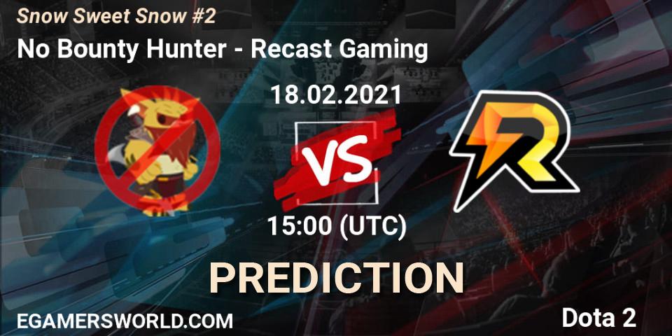 No Bounty Hunter contre Recast Gaming : prédiction de match. 18.02.2021 at 14:57. Dota 2, Snow Sweet Snow #2