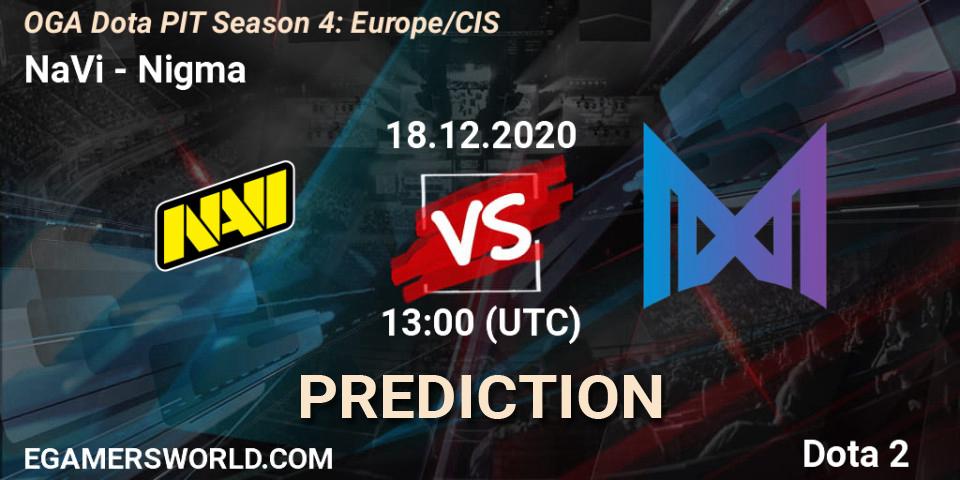 NaVi contre Nigma : prédiction de match. 18.12.2020 at 13:00. Dota 2, OGA Dota PIT Season 4: Europe/CIS