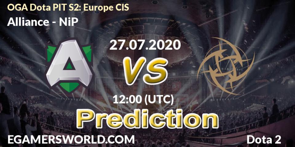Alliance contre NiP : prédiction de match. 27.07.20. Dota 2, OGA Dota PIT Season 2: Europe/CIS