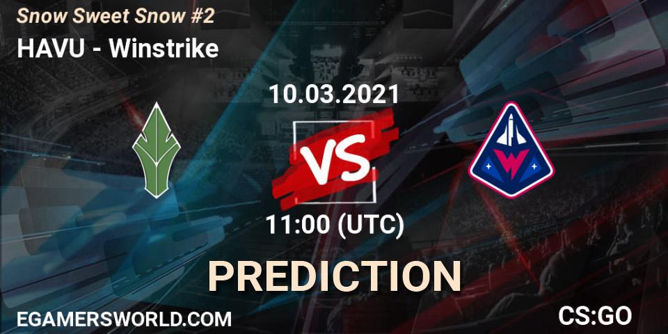HAVU contre Winstrike : prédiction de match. 10.03.2021 at 14:15. Counter-Strike (CS2), Snow Sweet Snow #2