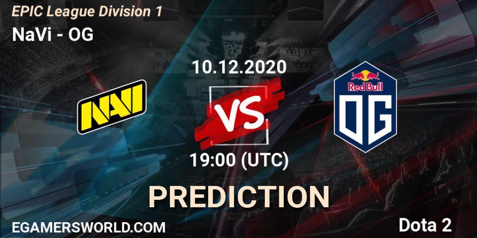 NaVi contre OG : prédiction de match. 10.12.2020 at 19:00. Dota 2, EPIC League Division 1