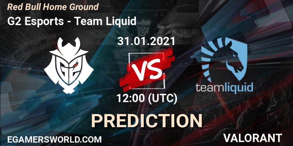 G2 Esports contre Team Liquid : prédiction de match. 31.01.2021 at 12:00. VALORANT, Red Bull Home Ground